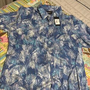 Men's‎ Blue Tropical Print Shirt